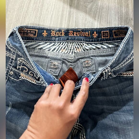 Rock Revival Jacklyn Capri Blue Denim Designed exclusive for Buckle E8388P24 - Picture 9 of 13